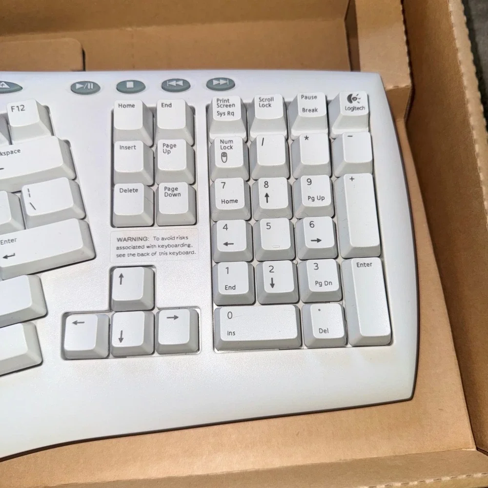 Logitech Cordless Desktop Pro Keyboard ONLY White Ergonomic Wireless Y-RB7